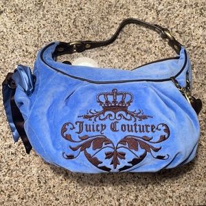 Juicy Couture periwinkle blue velveteen purse.